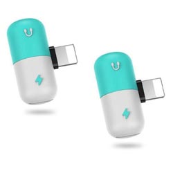 "Generic 2-Pack 2-in-1 Apple Lightning Adapter, Audio and Charge "