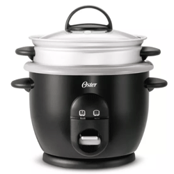 "Oster DuraCeramic 6 Cup Durable Hard-Anodized Aluminum Construction Rice Cooke"